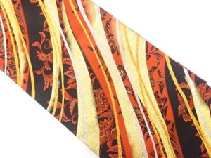 流水に唐花模様織り出し　袋帯